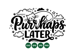 Hand Drawn Cute Cat Typography Graphic Product Image 1