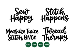 Hand Lettered Sewing Quotes SVG Cut Files Product Image 1
