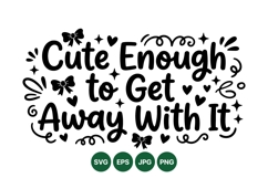 Cute Pun Quote Hand Lettered Typography Design Product Image 1