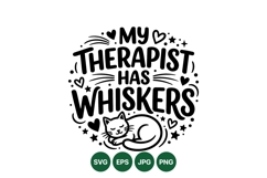 Funny Cat Therapy SVG Cut File Design Product Image 1
