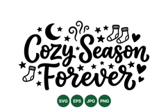 Hand Lettered Cozy Season SVG For Winter Crafts Product Image 1
