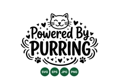 Cute Cat Purring Phrase Clipart Design Product Image 1