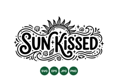 Hand Lettered Sunkissed Summer Beach Typography Design Product Image 1