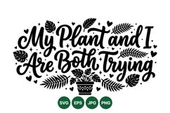 Hand Lettered Plant Lover SVG Cut File Product Image 1