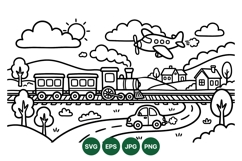 Hand Drawn Transportation Clipart Illustrations Product Image 1
