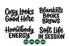 Hand Lettered Cozy Home Quotes Typography Design Product Image 1