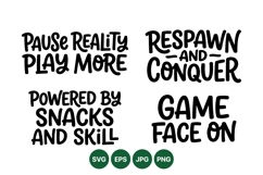 Funny Gaming Quotes SVG Typography Designs Product Image 1