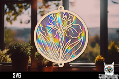 Suncatcher Car Charm SVG, Hanging Ornament SVG Product Image 1