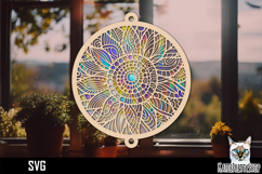 Suncatcher Car Charm SVG, Hanging Ornament SVG Product Image 1