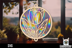 Suncatcher Car Charm SVG, Hanging Ornament SVG Product Image 1