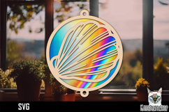 Seashell Suncatcher Car Charm SVG, Hanging Ornament SVG Product Image 1