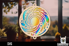 Galaxy Suncatcher Car Charm SVG, Hanging Ornament SVG Product Image 1