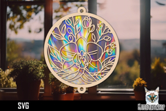 Suncatcher Car Charm SVG, Hanging Ornament SVG Product Image 1