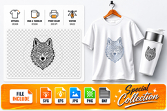 Wolf Mandala SVG Design - Geometric Animal Silhouette Product Image 1
