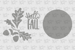 Hello Fall Round Sign. Fall. Door Hanger. SVG Laser cut Product Image 2