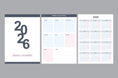 Minimalist 2025-2026 Weekly Planner Template with Calendar Product Image 2