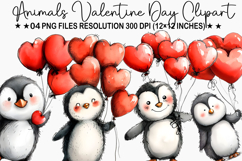 Animals Valentine Day Clipart Product Image 1