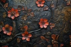 Ornate floral metal relief panel Product Image 1