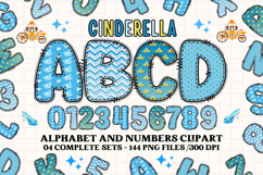 Cinderella Alphabet png clipart, Cinderella letters doodle Product Image 1