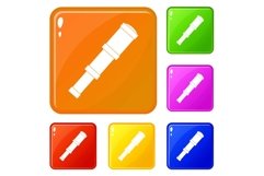 Spyglass icons set vector color Product Image 1