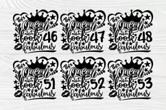 Birthday Queen SVG, 36th to 55th Birthday Girl Svg, Crown Product Image 5