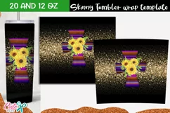 Serape cross with sunflower day 20 Oz. Skinny Tumbler Product Image 4
