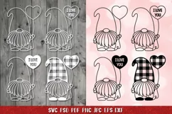 Gnome Valentine SVG,Balloon SVG,I Love You SVG,Plaid Gnomes Product Image 5