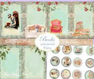Books Junk Journal Digital Kit, Books Printable Journal Product Image 4