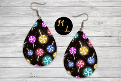 Candies earrings png design, new year earrings png Product Image 1