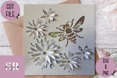 3D Floral Bee| Paper cutting | Bee SVG Product Image 3
