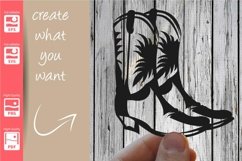 Cowgirl Logo with Hat and Boots - SVG - Set Product Image 4