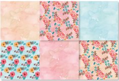 Watercolor "Florence" Romantic Bouchet digital paper Product Image 2