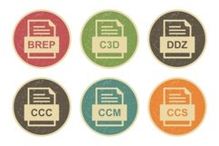 Set Of File Formats Icons Product Image 1