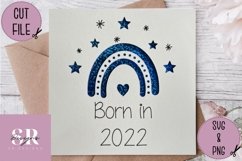 Born in 2022 card | Paper cutting | Cut and draw card svg Product Image 3