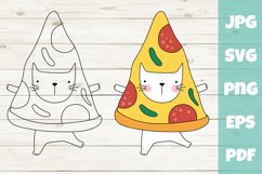 Love Pizza SVG Cat SVG Cut File Cute pizza Fanny cat Product Image 1