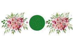 Burgundy and gold bouquets - watercolor clipart,arrangements Product Image 6