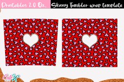 Red Leopard Heart frame 20 Oz. Skinny Tumbler sublimation Product Image 2