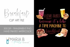 I love Sleep and Breakfast Funny Quote Clip Art PNG Product Image 2