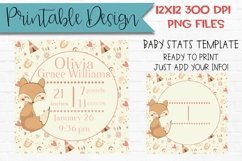 Boho Baby Stats Template Sublimation Design Printable Product Image 1