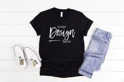 Black T-Shirt Mockup | 3001 Bella and Canvas Tshirt Mock up Product Image 2
