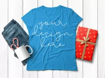 Christmas Theme Ladies/Women Wrinkled T Shirt Mock ups - 6 Product Image 3
