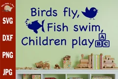 Birds fly Fish Swim Children play svg cut file play therapy Product Image 1