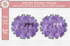 Pisces Zodiac Sign with Personality Traits for Sublimation Product Image 1