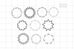 Floral circle wreath svg, Wreath monogram svg for cricut Product Image 3