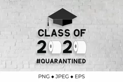 Class of 2020 quarantined lettering with toilet paper Product Image 1