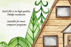 Watercolor A-Frame Houses clipart Product Image 2