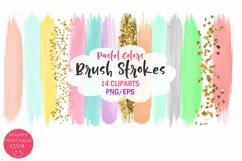 Pastel Colors Brush Strokes- Pastel Brush Strokes Clipart Product Image 1