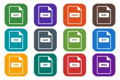 Set Of File Formats Icons Product Image 1