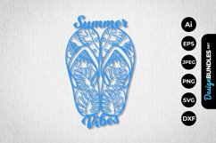 Tropical Flip Flop Papercut SVG Product Image 1