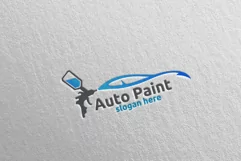 Car Painting Logo with Spray Gun and Sport Car Concept 5 Product Image 3